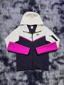 Conjunto Nike tech fleece grey pink